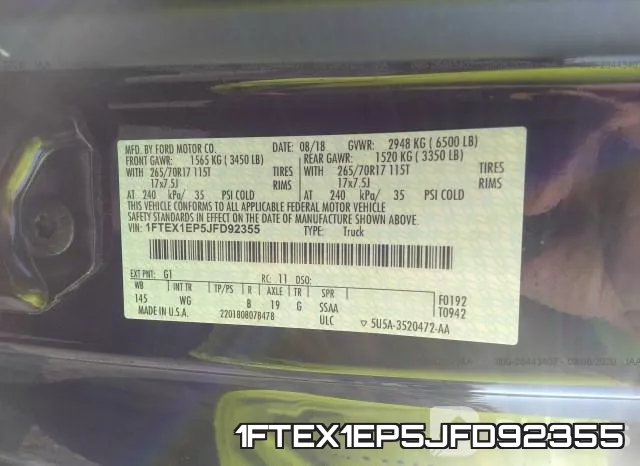 1FTEX1EP5JFD92355 фото 10