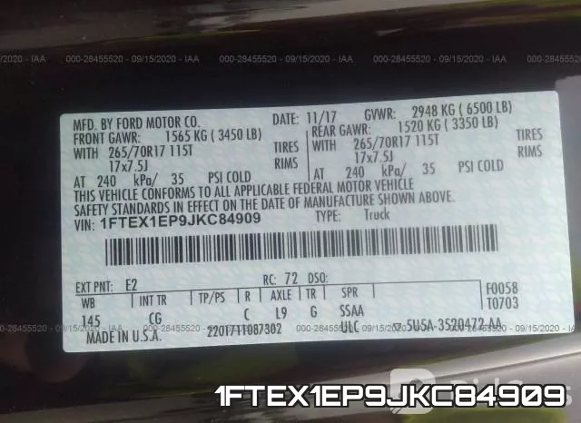 1FTEX1EP9JKC84909 фото 9