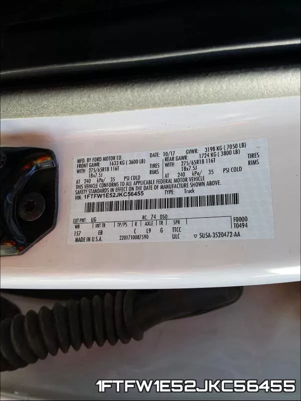 1FTFW1E52JKC56455 фото 2