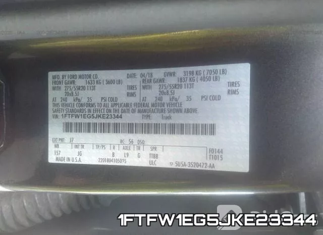 1FTFW1EG5JKE23344 фото 9