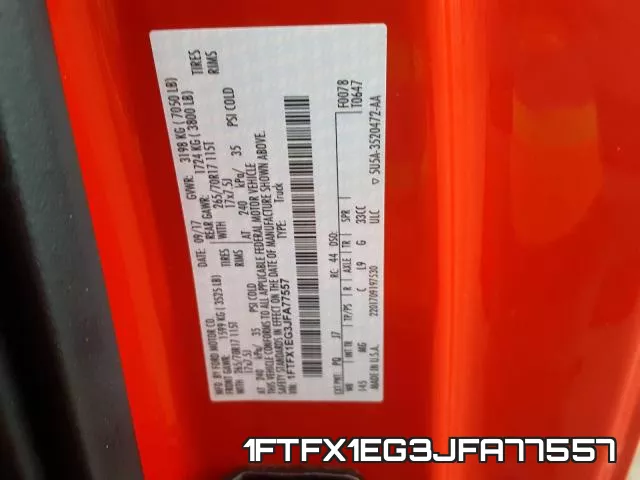 1FTFX1EG3JFA77557 фото 2
