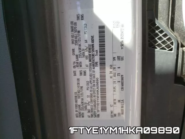 1FTYE1YM1HKA09890 фото 2