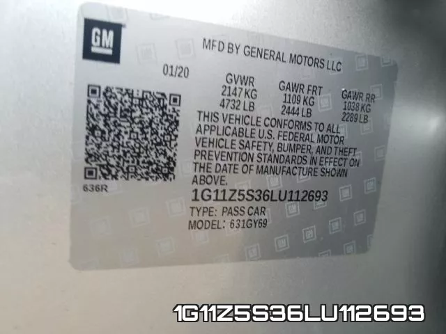 1G11Z5S36LU112693 фото 2