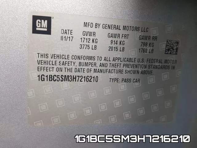 1G1BC5SM3H7216210 фото 2