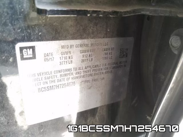 1G1BC5SM7H7254670 фото 2
