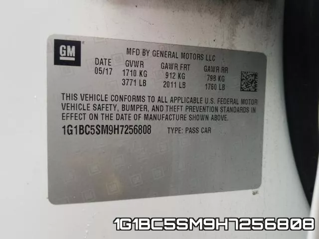 1G1BC5SM9H7256808 фото 2