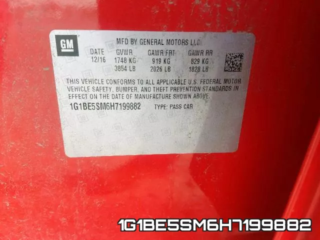 1G1BE5SM6H7199882 фото 2