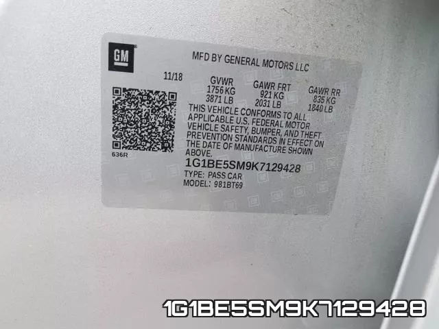 1G1BE5SM9K7129428 фото 2