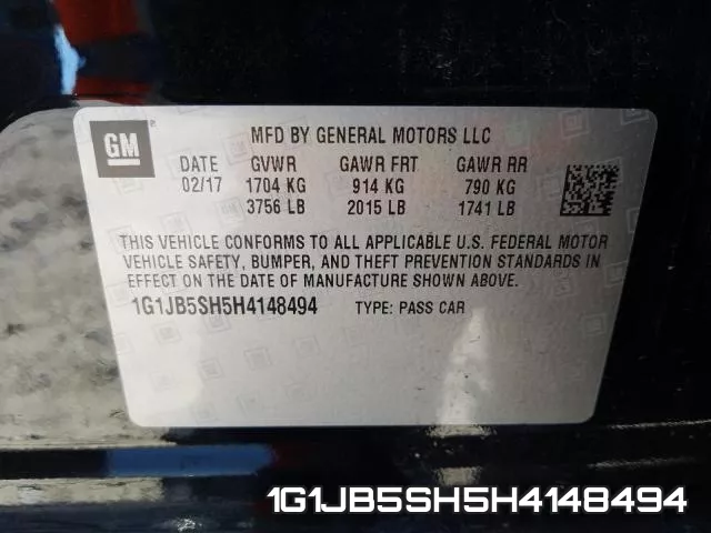 1G1JB5SH5H4148494 фото 2