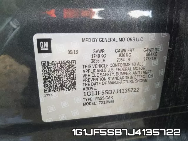 1G1JF5SB7J4135722 фото 2