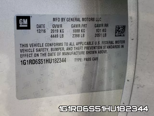 1G1RD6S51HU182344 фото 2