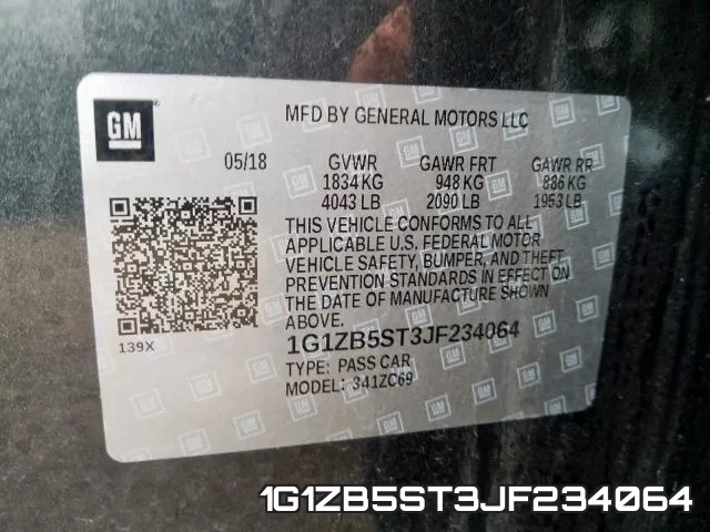 1G1ZB5ST3JF234064 фото 2