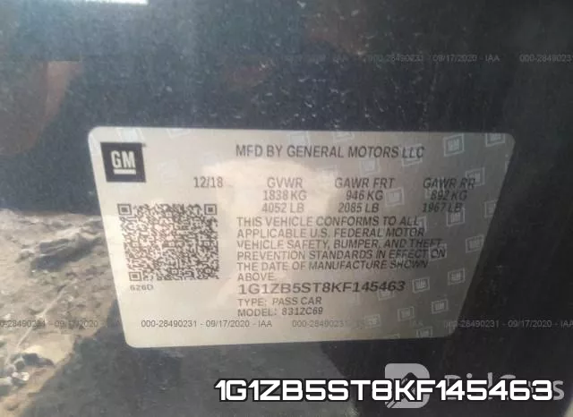 1G1ZB5ST8KF145463 фото 10