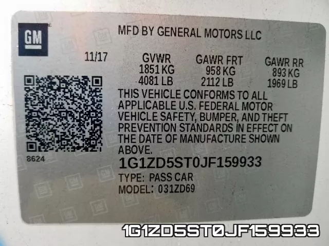 1G1ZD5ST0JF159933 фото 2