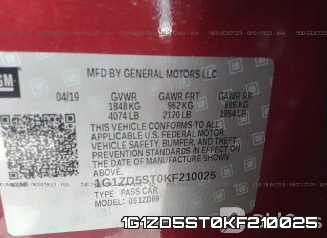 1G1ZD5ST0KF210025 фото 10