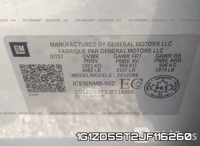 1G1ZD5ST2JF116260 фото 10