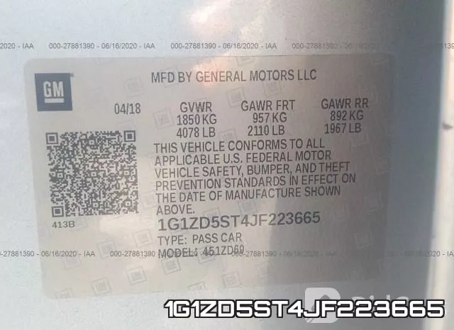 1G1ZD5ST4JF223665 фото 9