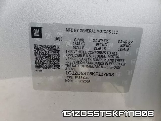1G1ZD5ST5KF117808 фото 2