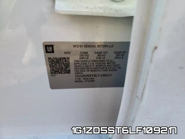 1G1ZD5ST6LF109217 фото 2