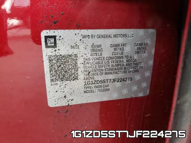 1G1ZD5ST7JF224275 фото 2