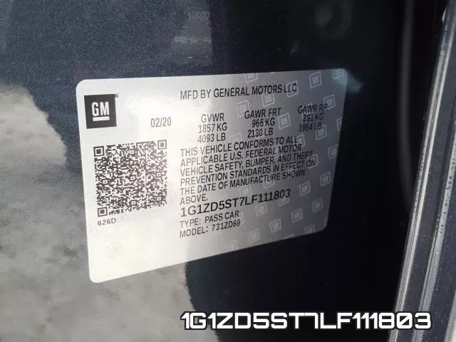 1G1ZD5ST7LF111803 фото 2