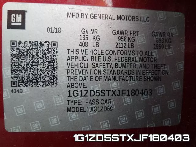 1G1ZD5STXJF180403 фото 2