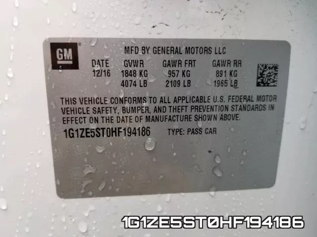 1G1ZE5ST0HF194186 фото 2