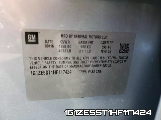 1G1ZE5ST1HF117424 фото 2