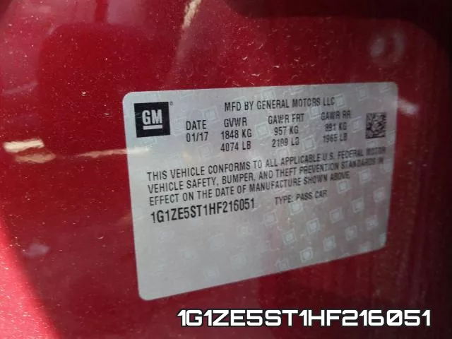 1G1ZE5ST1HF216051 фото 2