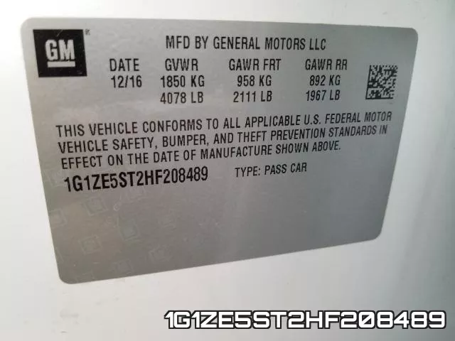 1G1ZE5ST2HF208489 фото 2