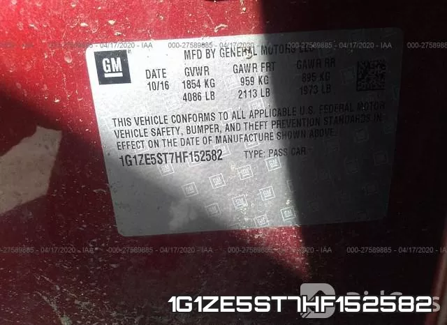 1G1ZE5ST7HF152582 фото 10