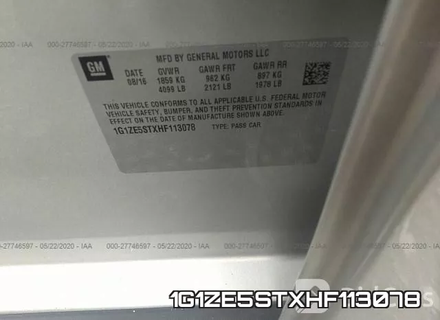 1G1ZE5STXHF113078 фото 10