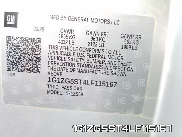1G1ZG5ST4LF115167 фото 2