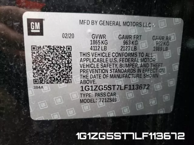 1G1ZG5ST7LF113672 фото 2