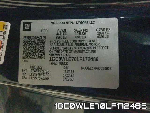 1GC0WLE70LF172486 фото 2