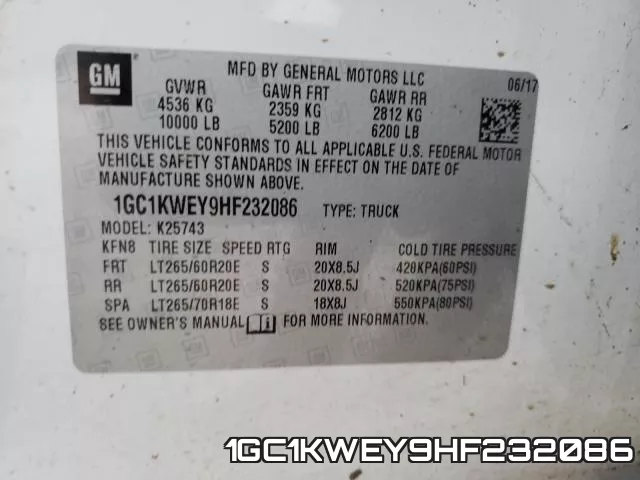 1GC1KWEY9HF232086 фото 2