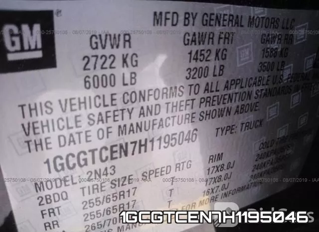 1GCGTCEN7H1195046 фото 10