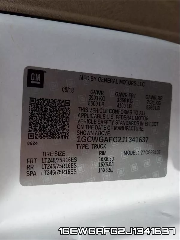 1GCWGAFG2J1341637 фото 2