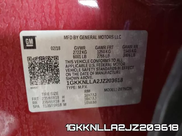 1GKKNLLA2JZ203618 фото 2