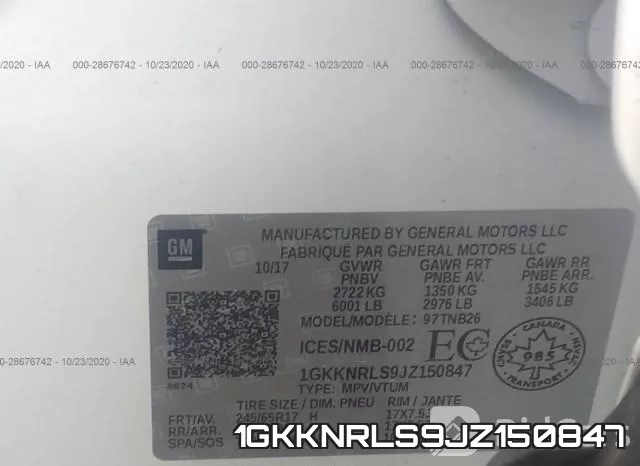 1GKKNRLS9JZ150847 фото 10