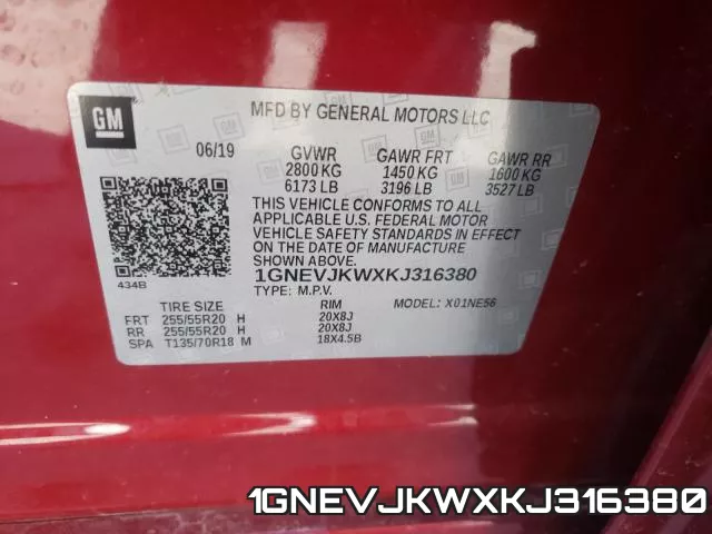 1GNEVJKWXKJ316380 фото 2