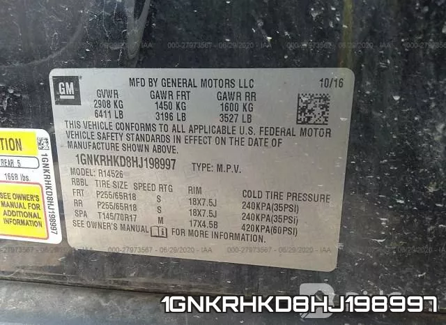 1GNKRHKD8HJ198997 фото 10