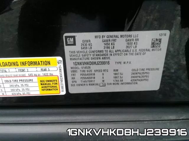 1GNKVHKD8HJ239916 фото 2