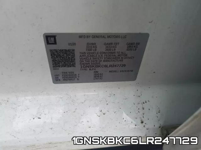 1GNSKBKC6LR247729 фото 2