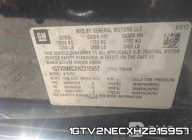 1GTV2NECXHZ215957 фото 10