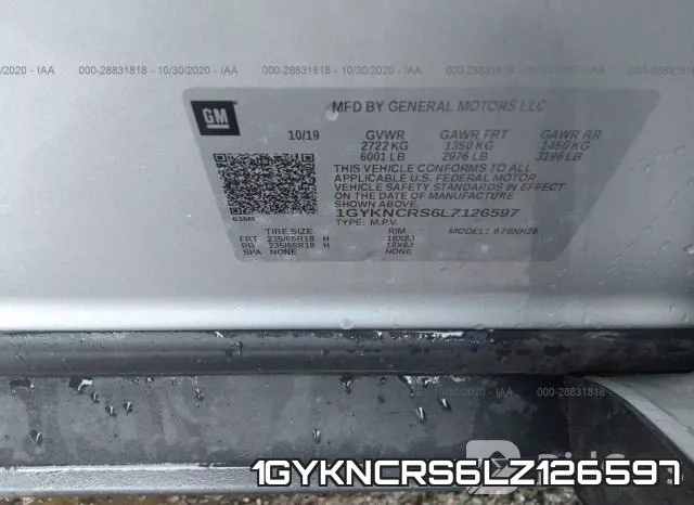 1GYKNCRS6LZ126597 фото 10