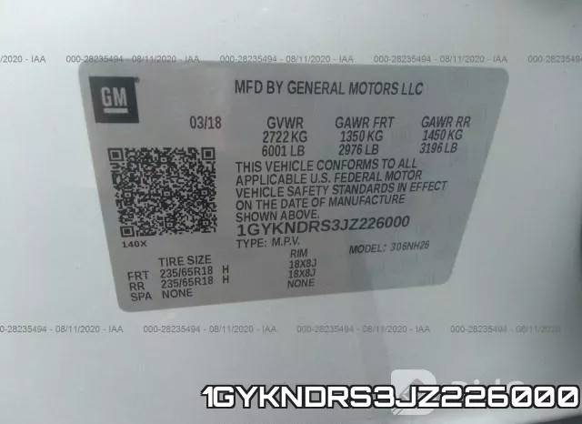 1GYKNDRS3JZ226000 фото 10