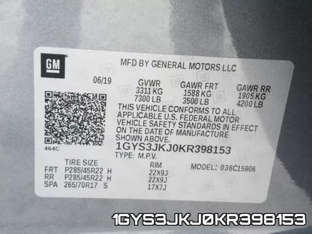 1GYS3JKJ0KR398153 фото 2