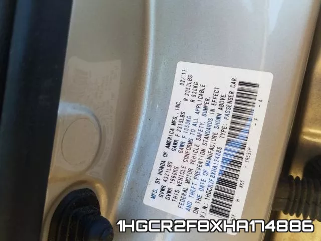 1HGCR2F8XHA174886 фото 2