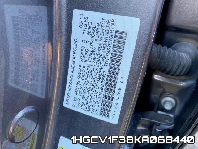 1HGCV1F38KA068440 фото 2